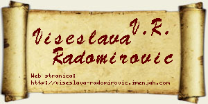 Višeslava Radomirović vizit kartica